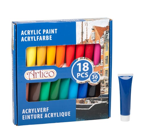 Akrylverf in tube - 18 pack