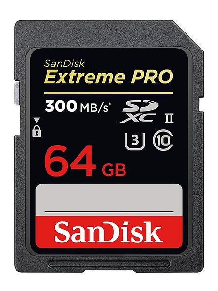 64GB SanDisk Extreme Pro SDXC Class 10 UHS-II Class 3 300MB/s