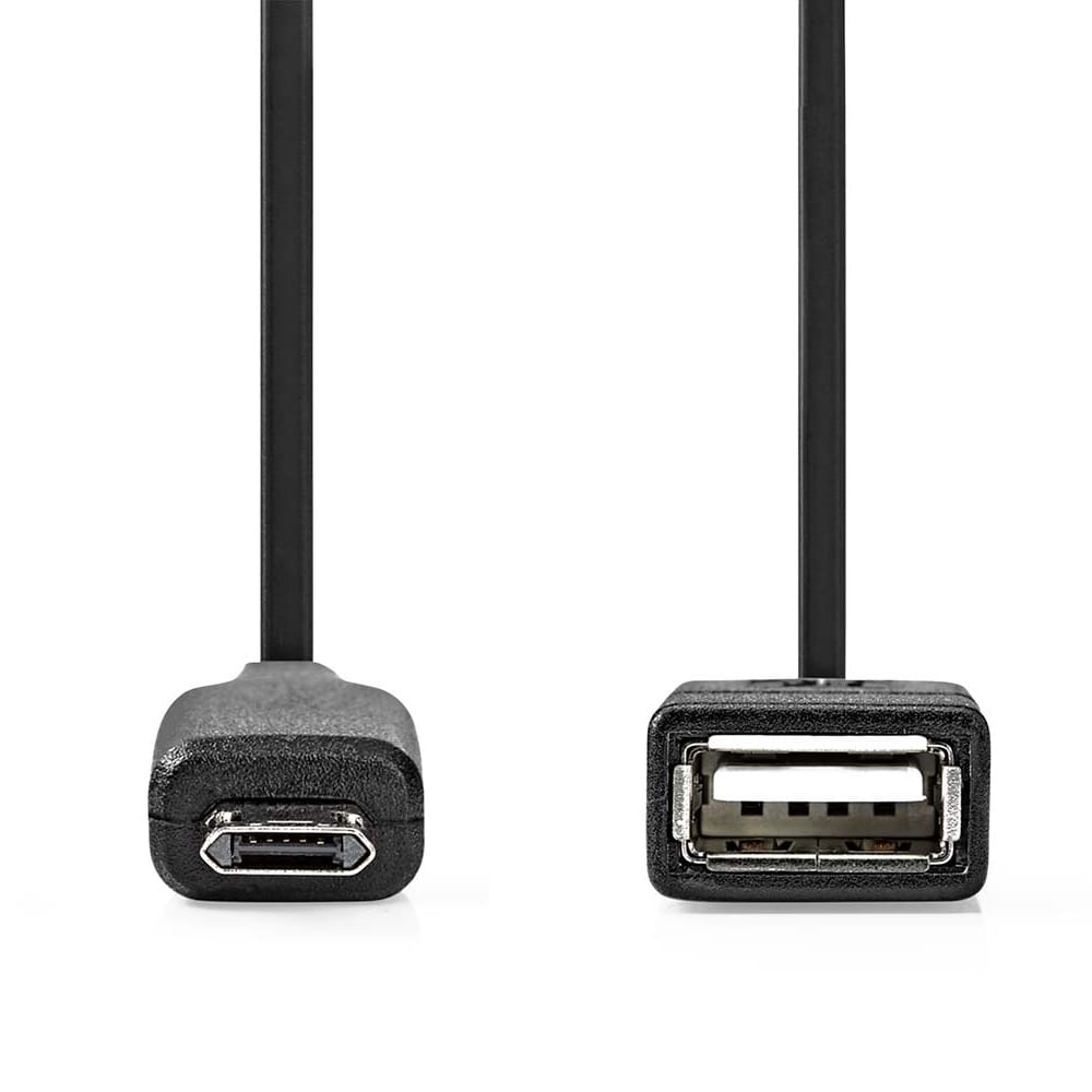 USB 2.0 A Female - micro USB B Male OTG-datakabel