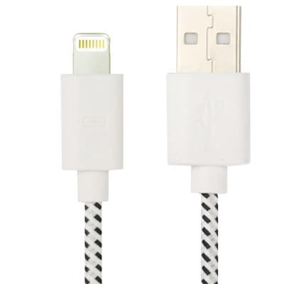 Usb-kabel Nylon voor iPhone / iPad -wit