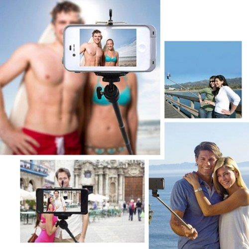 Universele Bluetooth SelfieStick met statief en zoom - mobiellens 7in1