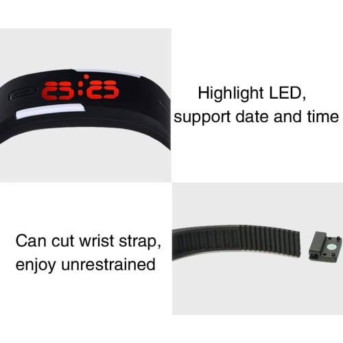 LED siliconenhorloge zwart