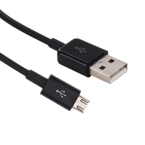 USB-kabel  naar microUSB - Kort model - Zwart