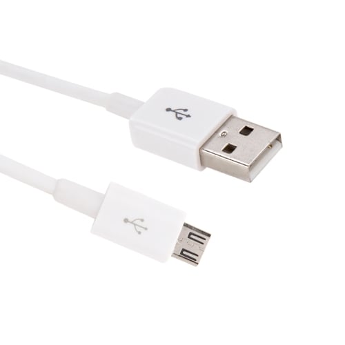 USB-kabel  naar microUSB - Kort model - Wit