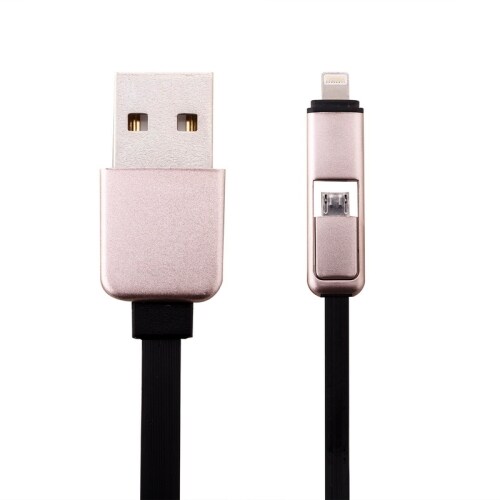 Uitbreidbare probleemloze USB-kabel 2 in 1 iPhone / Micro USB