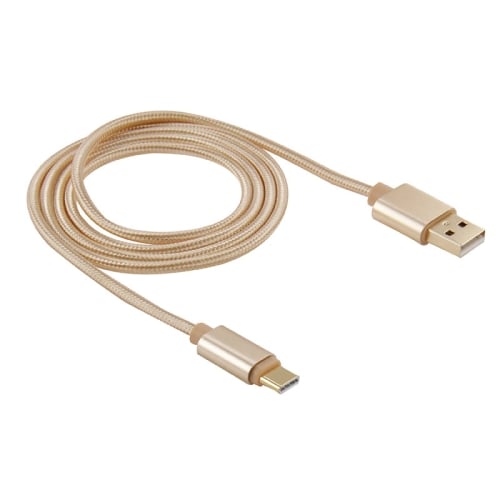 USB-kabel in nylonstof  USB C 3.1 naar USB 2.0