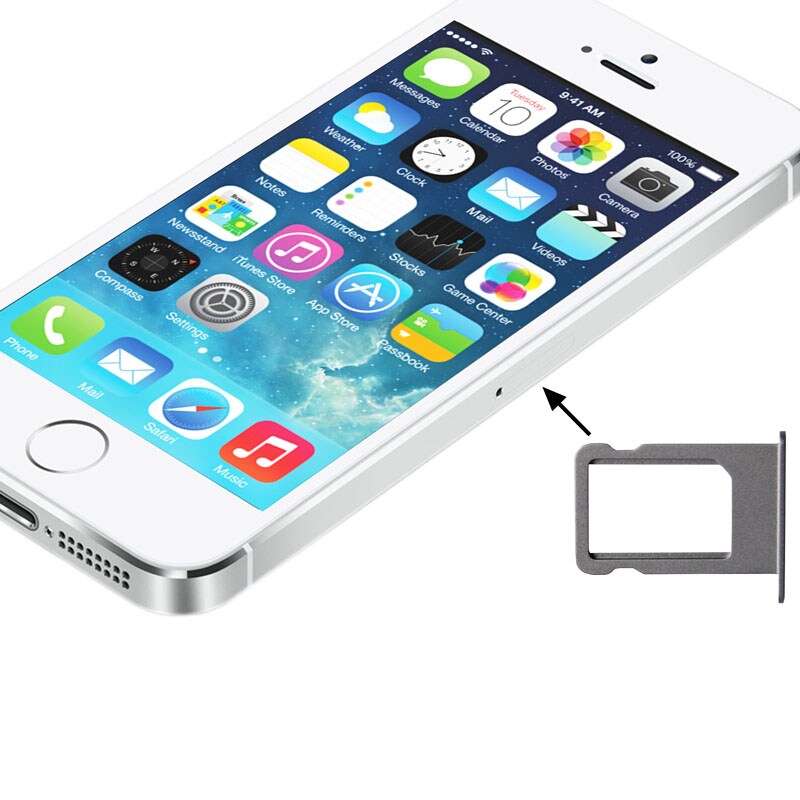 Simkaarthouder iPhone 5S zilver
