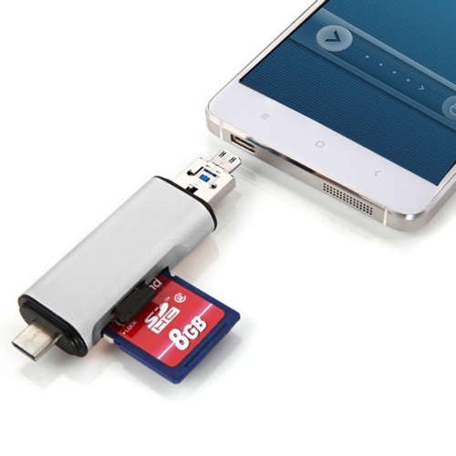 OTG Smartphone-kaartlezer 3in1 Type-c & Micro USB & USB 2.0 3-poorts SD / MicroSD