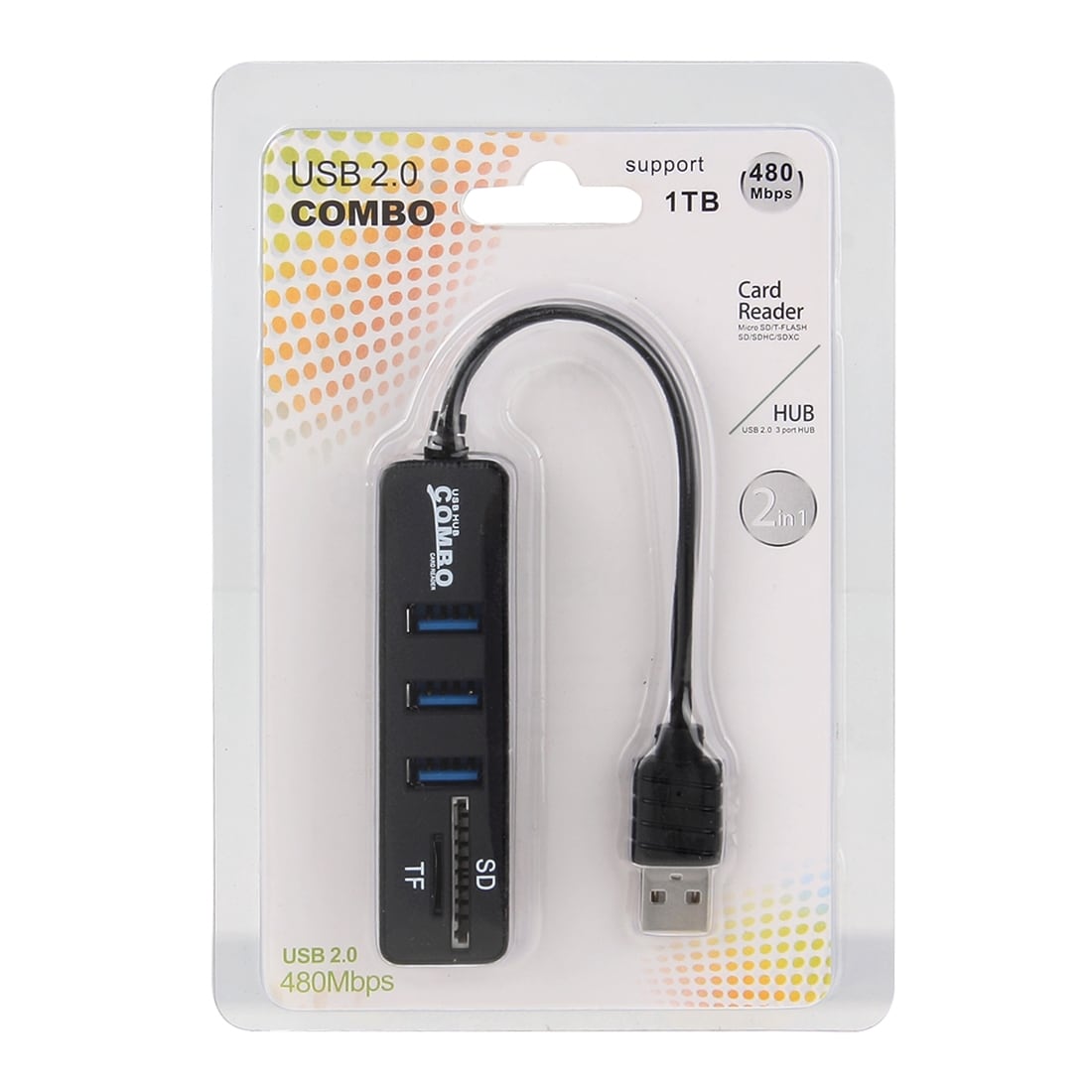 USB Kaartlezer / Hub - 2i1