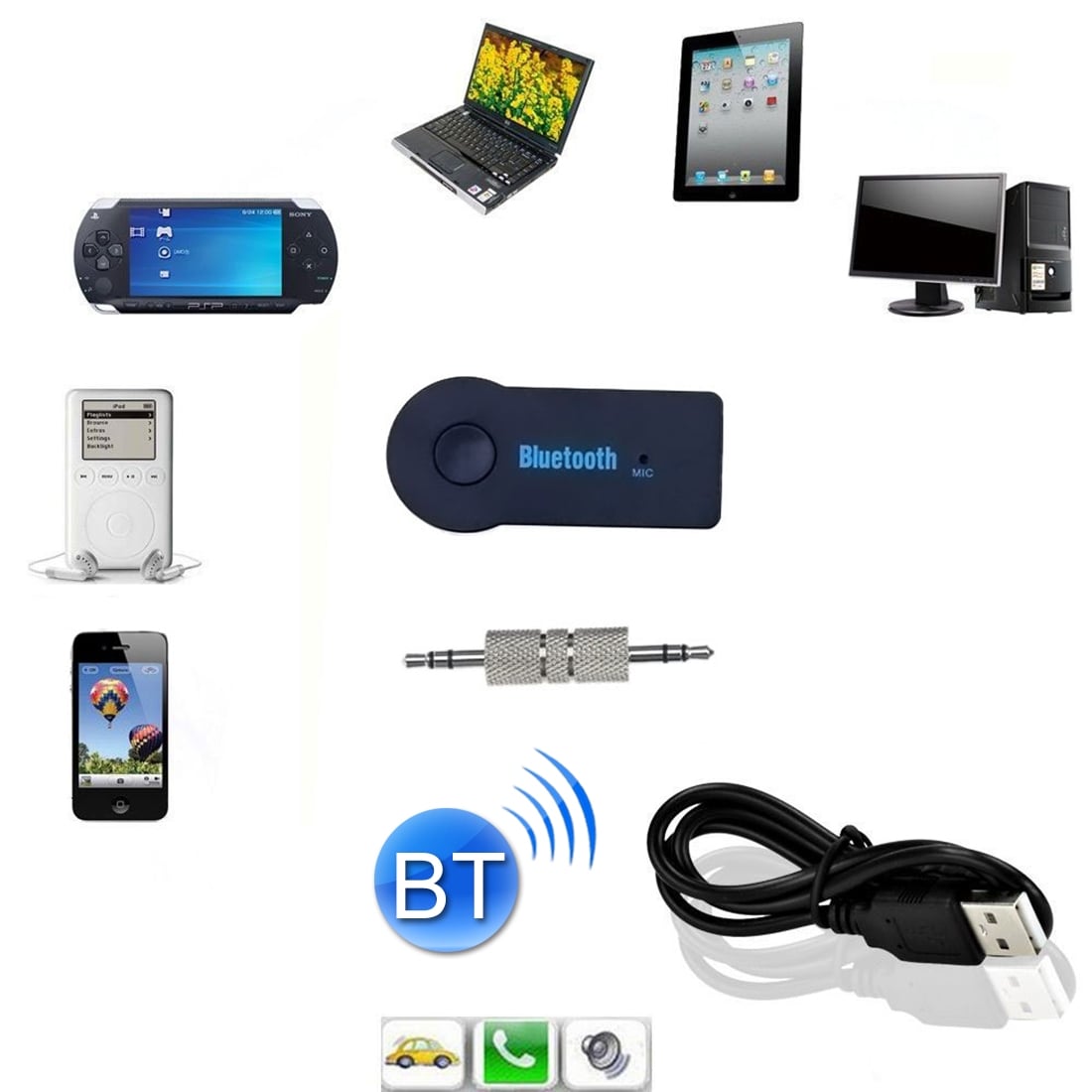 Bluetooth ontvanger iPhone / iPad / Bil / Headset / Stereo