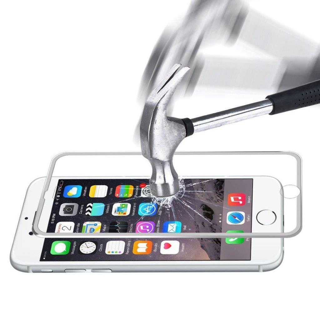 Gehard glasbescherming iPhone 6 / 6S - Gebogen zilver