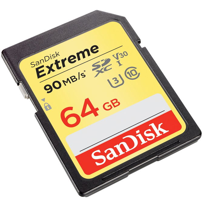 64GB SanDisk Extreme SDXC Class 10 UHS-I Class 3 90/60MB/s
