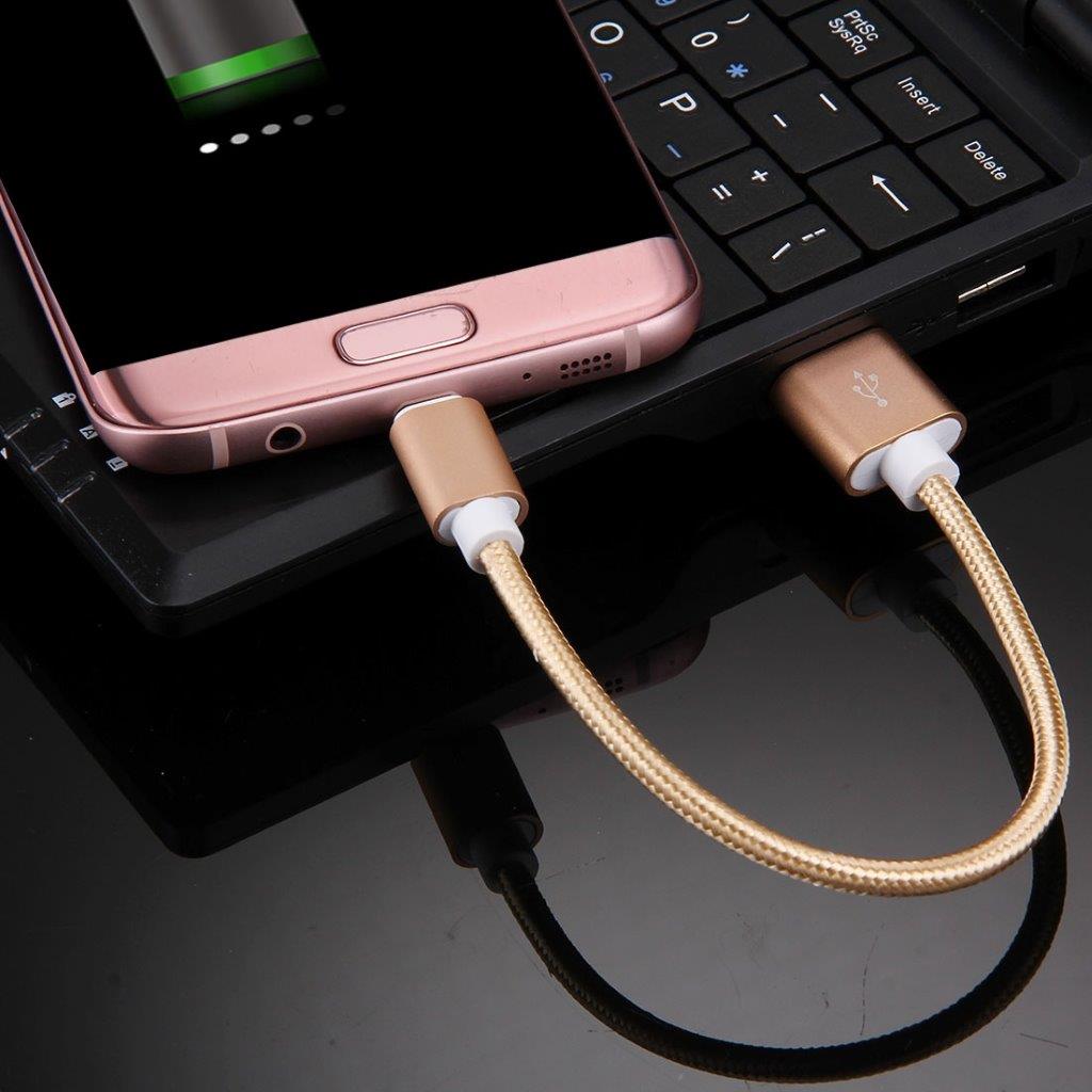 Korte USB-kabelSamsung /  HTC /  Sony / Huawei / LG -  van duurzaam nylon