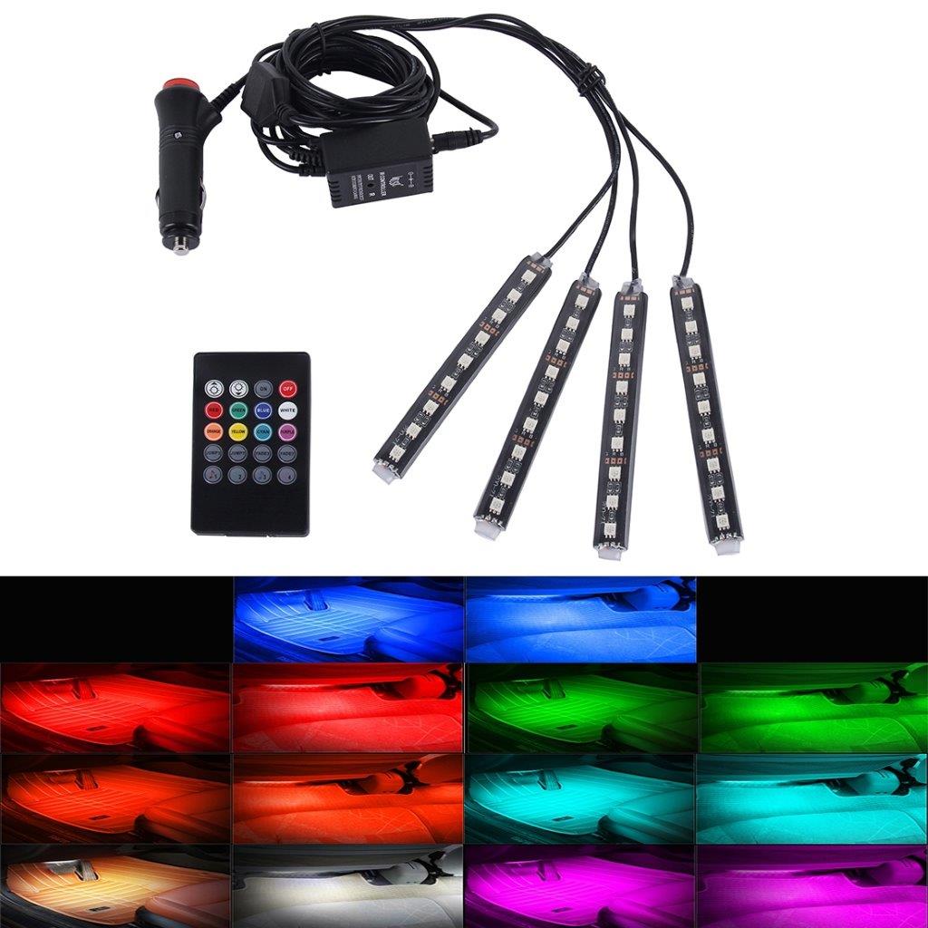 Verlichting autovloer 36st LED 4i1 RGB Neon - Geluidsregeling en afstandsbediening