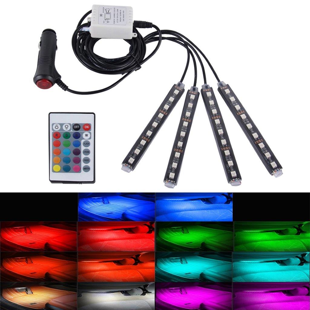 Verlichting autovloer 36st LED 4i1 RGB Neon - Remote
