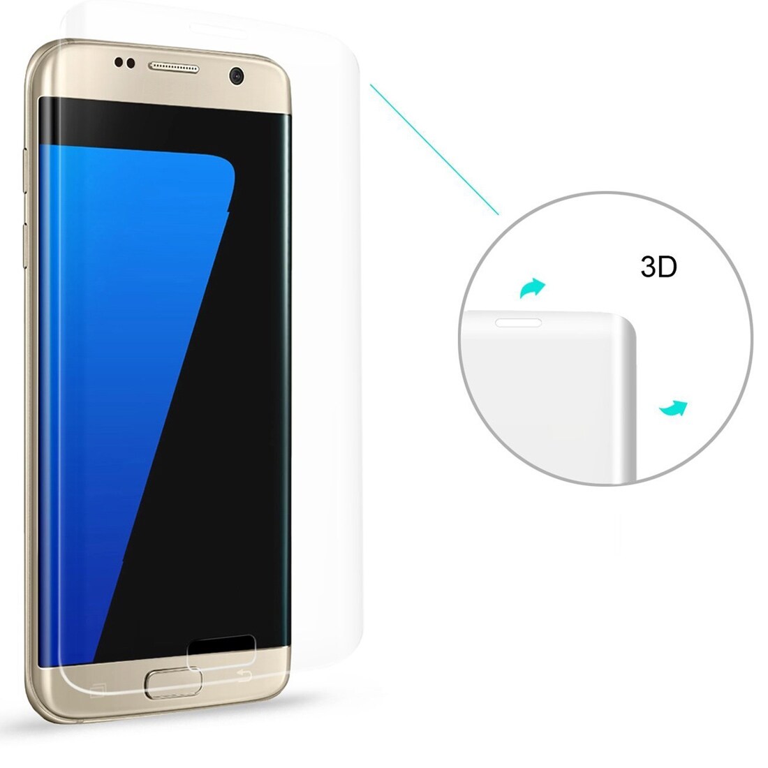 Gebogen Volledige schermbescherming in gehard glas Samsung Galaxy S7 Edge