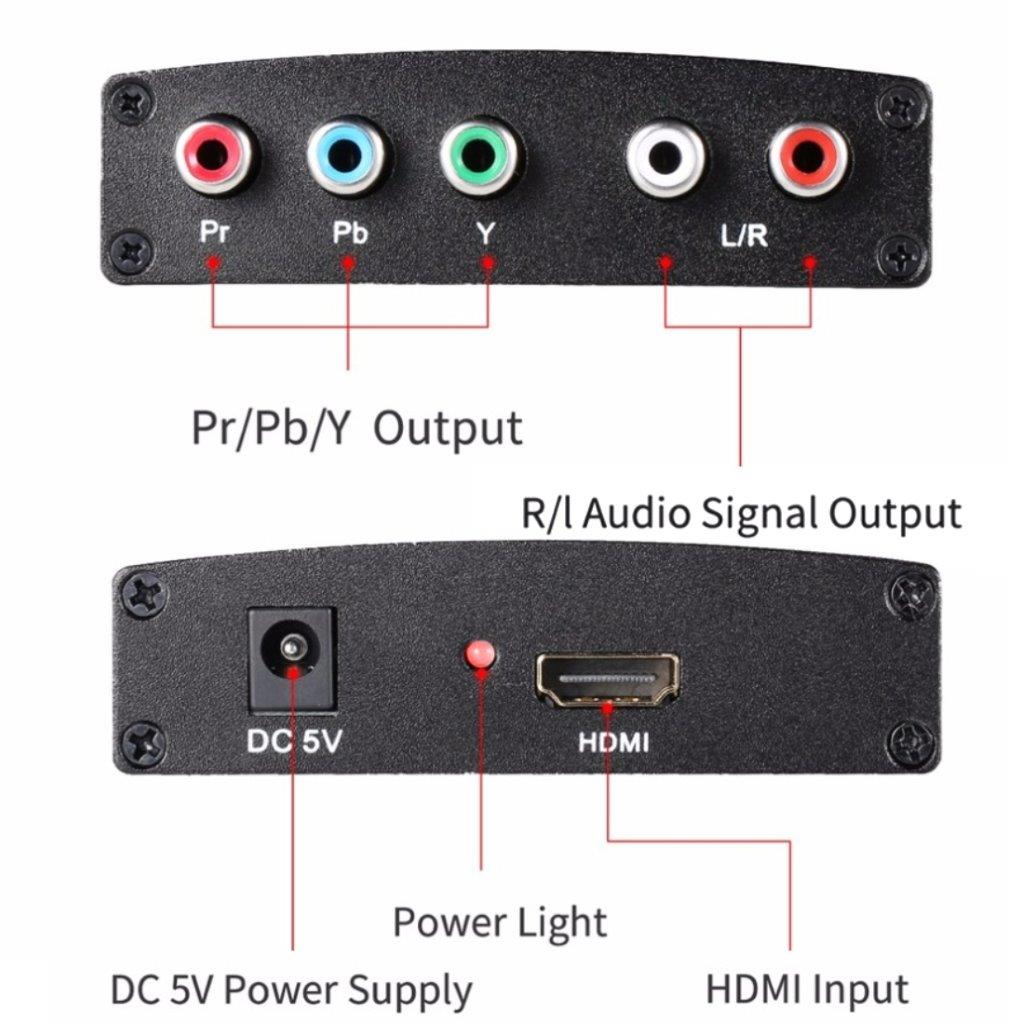 Adapter HDMI naar YPbPr Video + R/L geluid