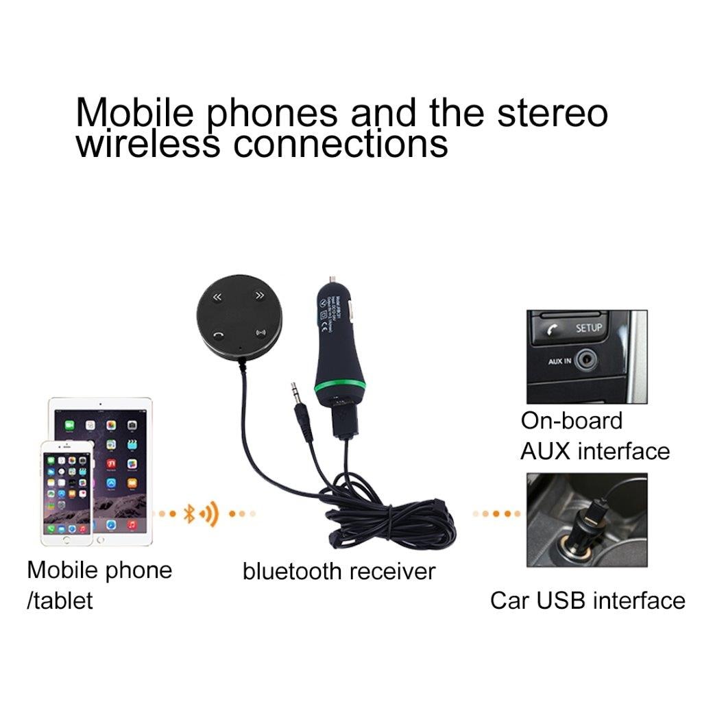 Auto Bluetooth handsfree met afstandsbediening en dubbele oplaadcontacten