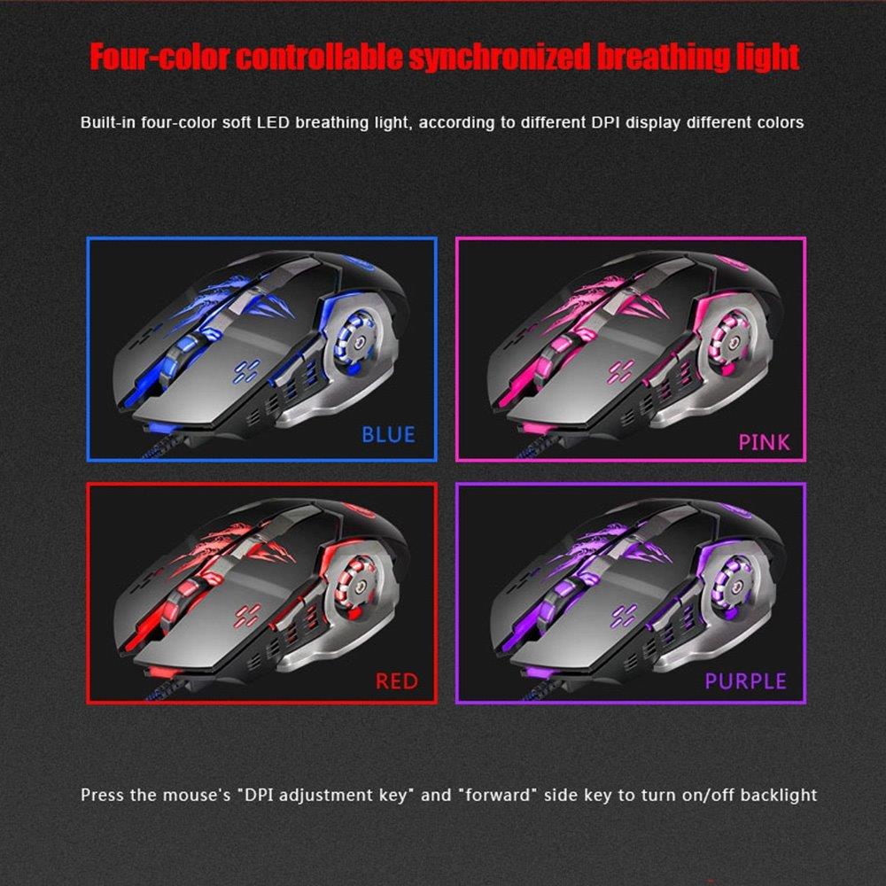 Optische Gaming Muis Apedra -  3200 dpi - 4 kleuren, 6 knoppen