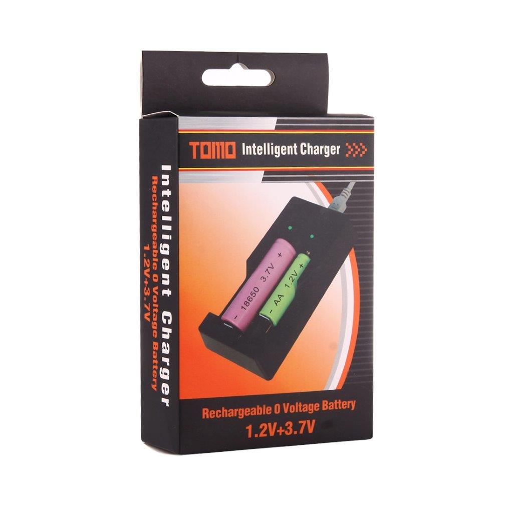 Batterijlader USB 18650 / 18500 / 17650 / 16340 /  AA / AAA