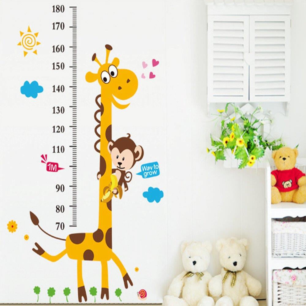 Kinder muursticker / wall stickers kinderen - Giraf meetlat