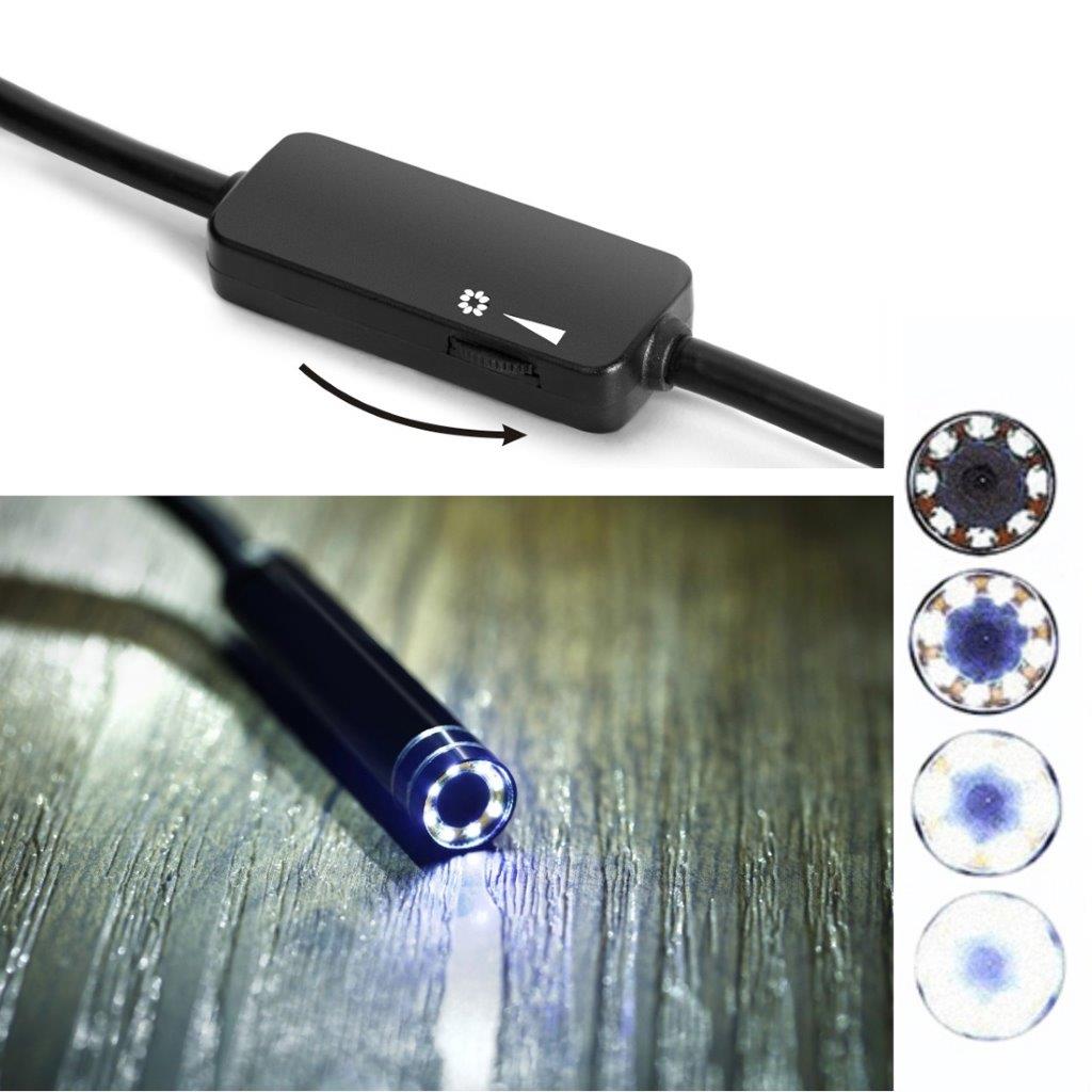 Inspectiecamera USB Type-C  met 8 LED & USB-adapter - 10 meter / 8 mm