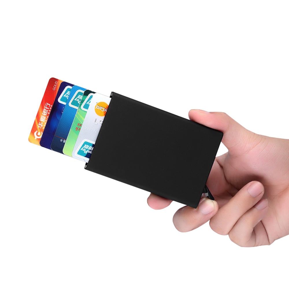 Kaartfoudraal / creditcardhouder RFID bescherming Aluminium Pop-up - Goudkleurig