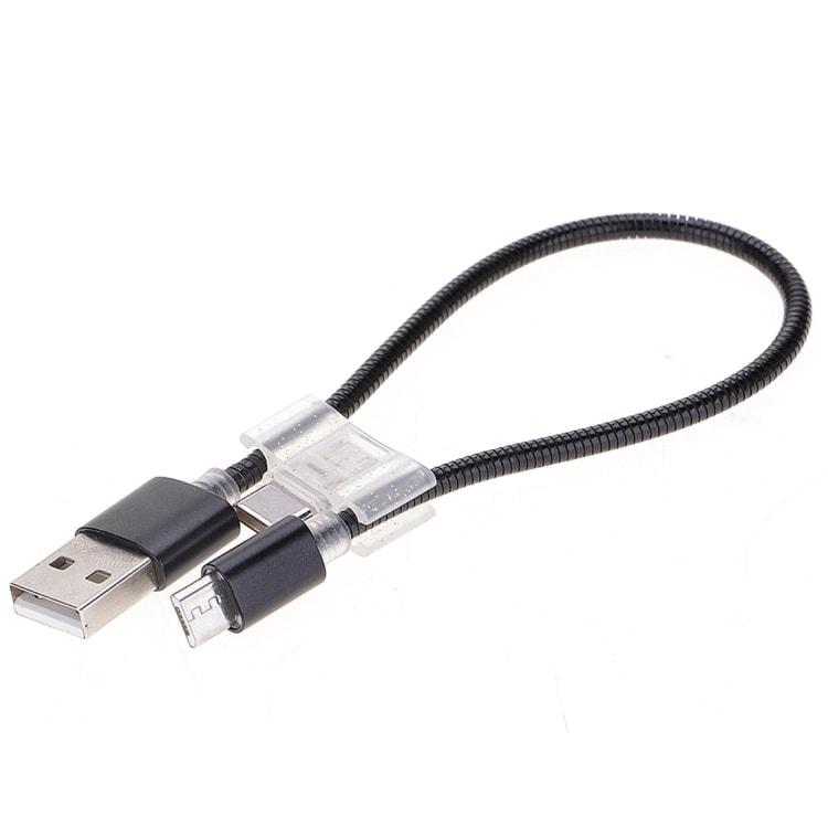 Korte Usbkabel 2A Micro USB + USB-C / Typ-C oplaadkabel