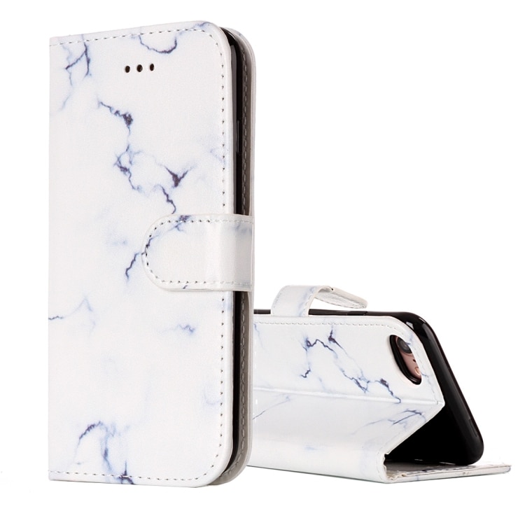 Wit marmeren portemonnee-etui iPhone 8 & 7