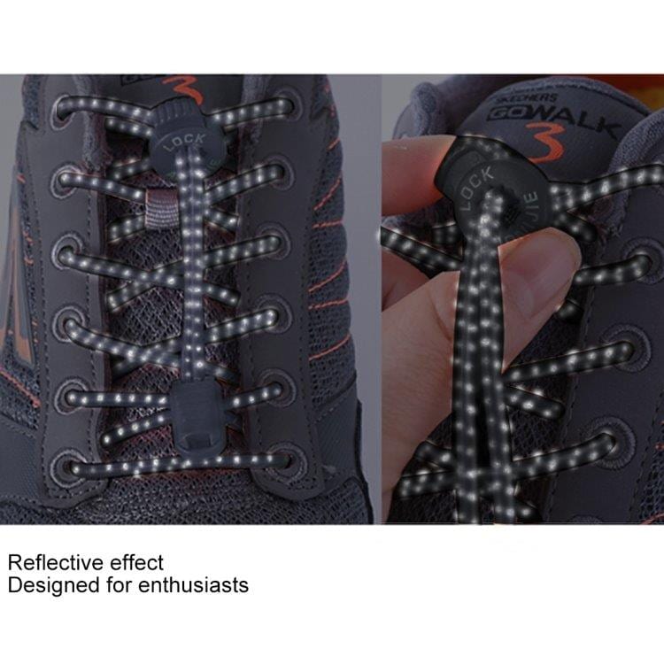 Elastische schoenveters met Snelsluiting - zwart reflectorband
