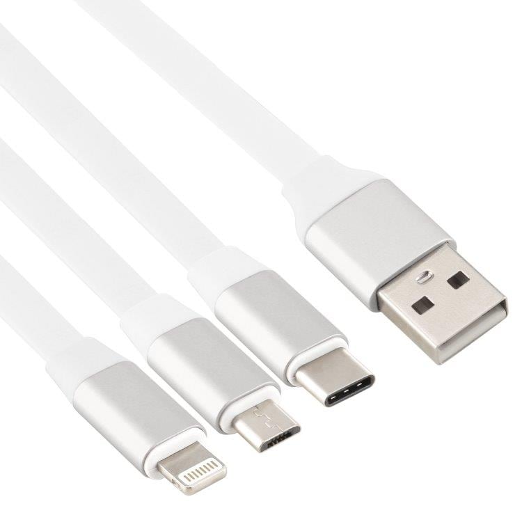 Trippel oplaadkabel iPhone / USB-C / Micro-USB - wirwarvrij