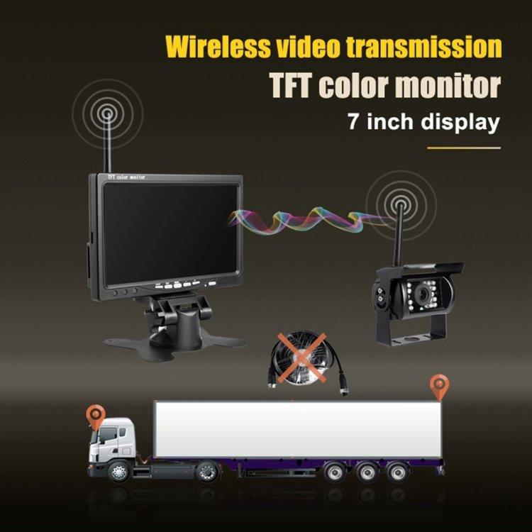 Night vision draadloze achteruitrijdcamera voor vrachtwagen – 7" monitor