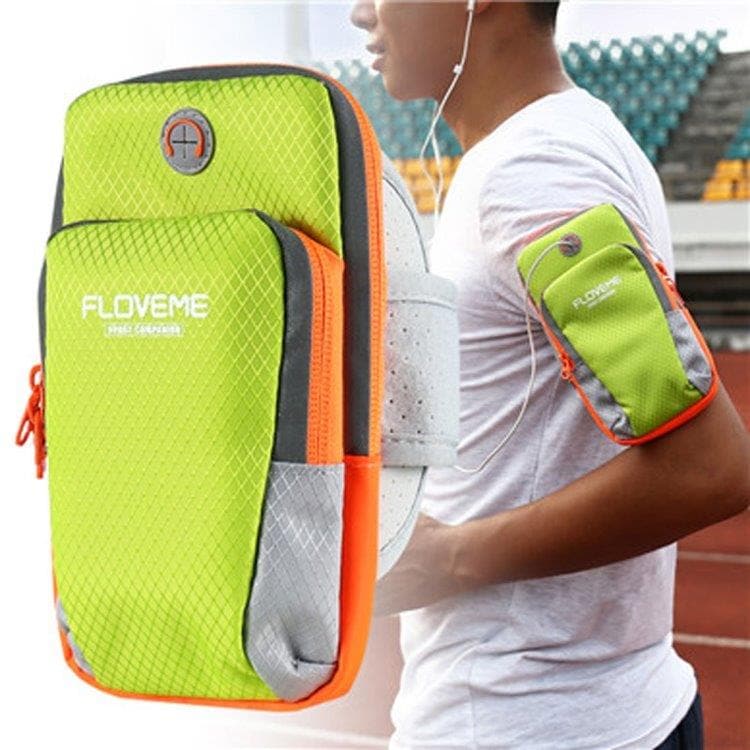 Armtas / sportarmband voor mobiele telefoon - Groen reflector