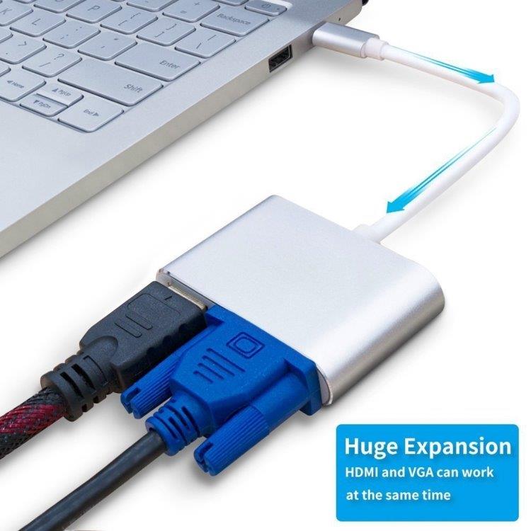 Converter / Adapter VGA & HDMI naar USB-C / Type-C Hub