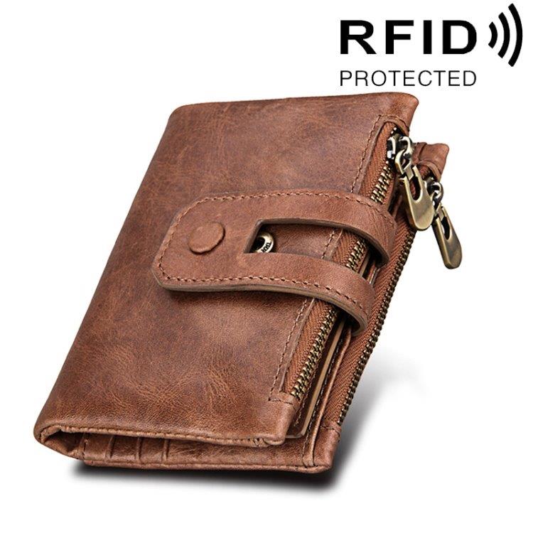 RFID portemonnee  echt leder met ritssluiting