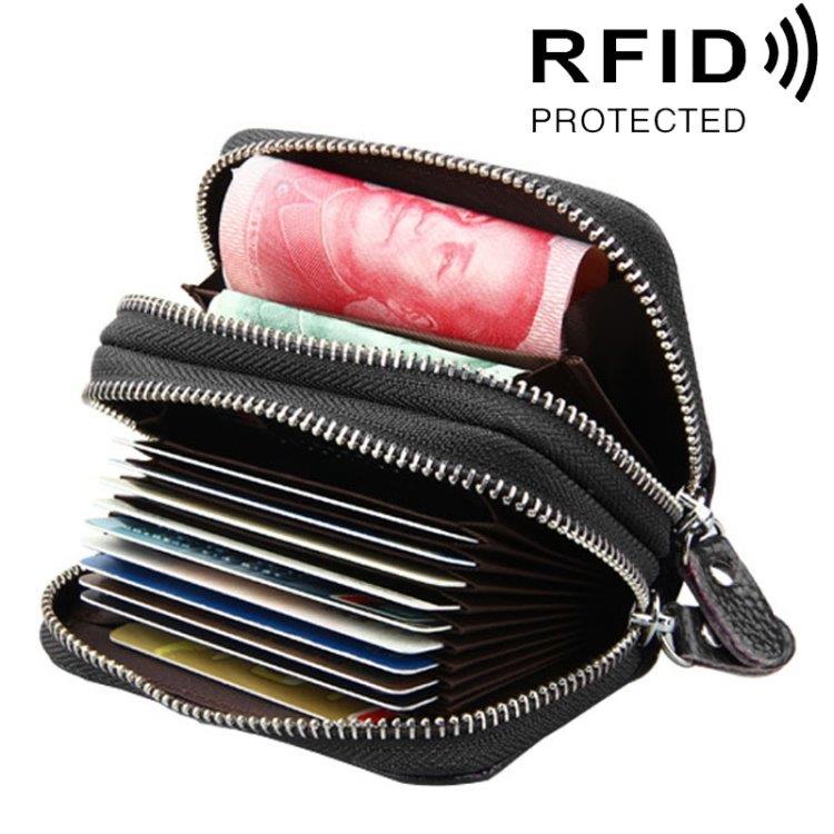 Bruine portemonnee met RFID-bescherming - Veel vakken