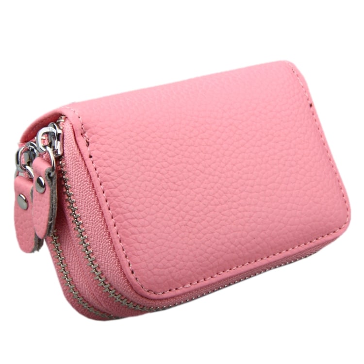 Roze portemonnee met RFID-bescherming - Veel vakken
