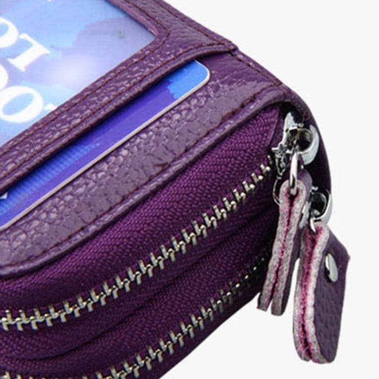 Blauwe portemonnee met RFID-bescherming - Veel vakken