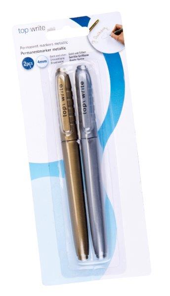 Metallic pennen - Goud / Zilver 2pack