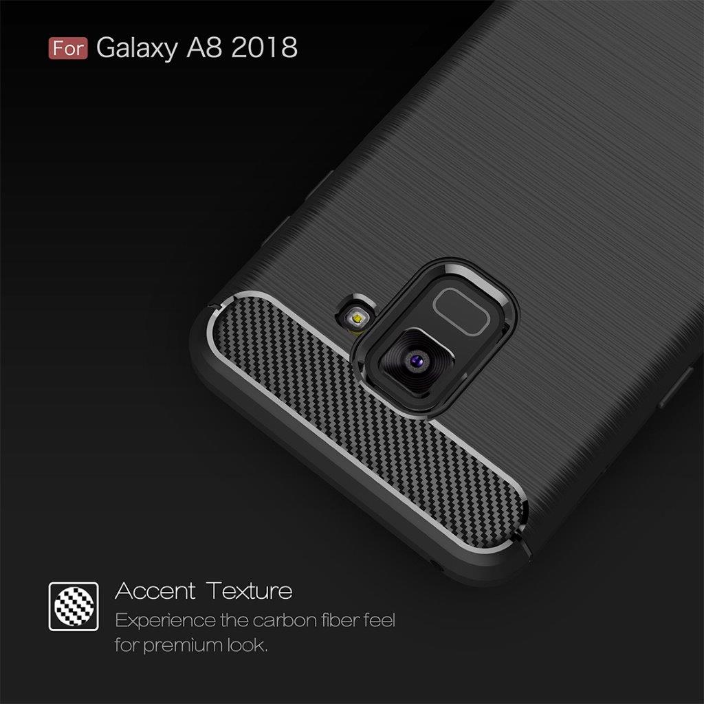 Koolstofvezel shell / mobiel hoesje voor Samsung Galaxy A8 2018