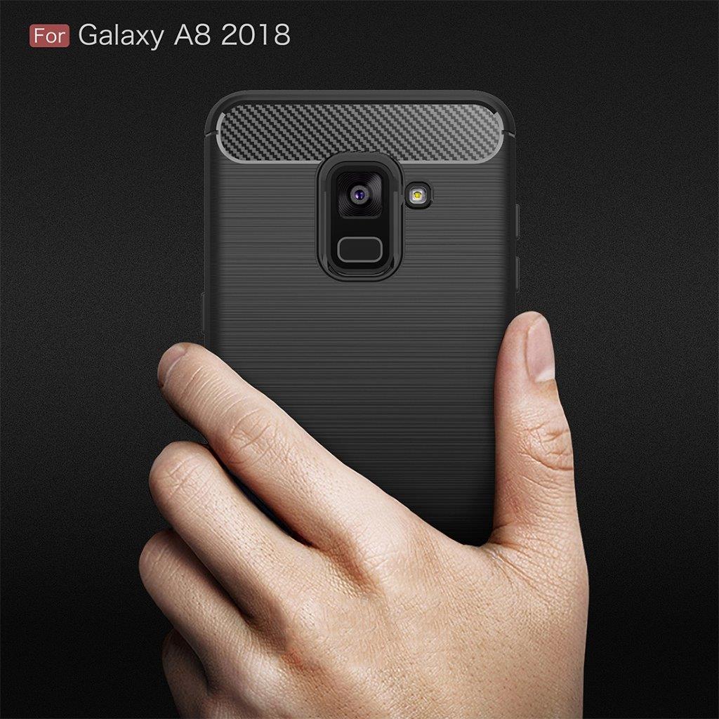 Koolstofvezel shell / mobiel hoesje voor Samsung Galaxy A8 2018