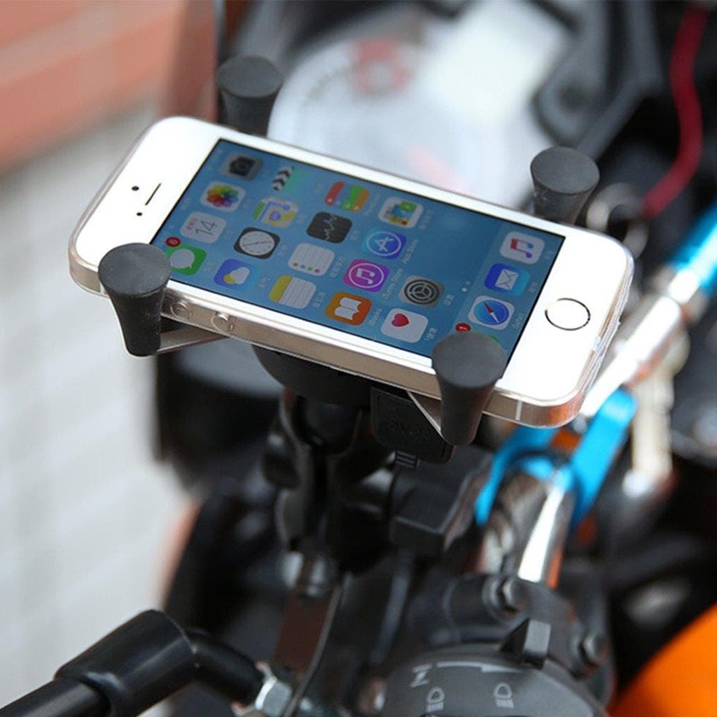 Universele  mobiele houder voor motorfiets met USB-oplader