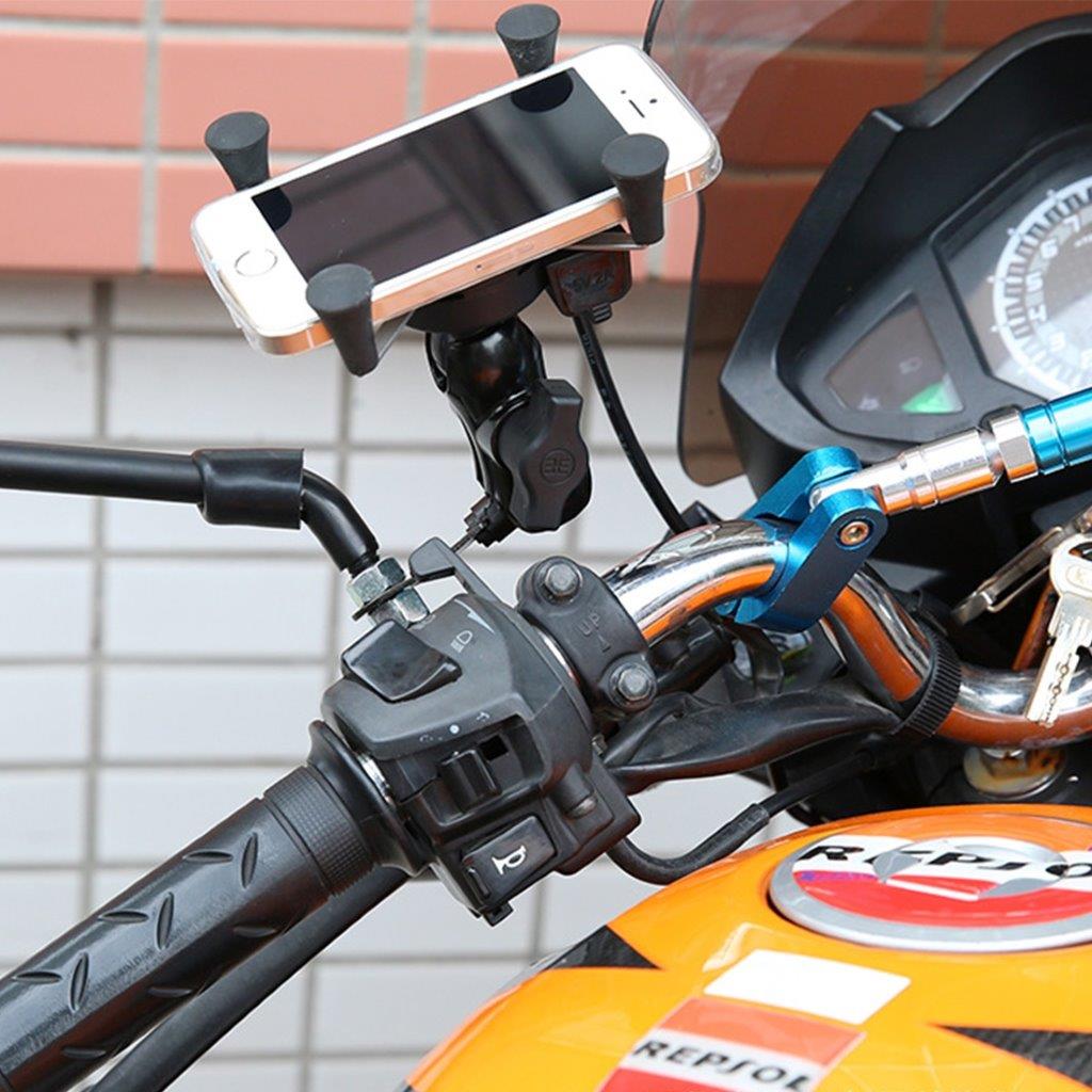 Universele  mobiele houder voor motorfiets met USB-oplader