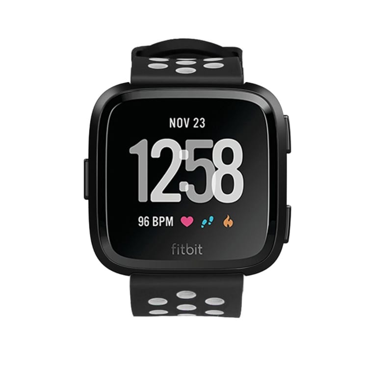 Horlogeband / siliconen armband Fitbit Versa - Zwart / Grijs