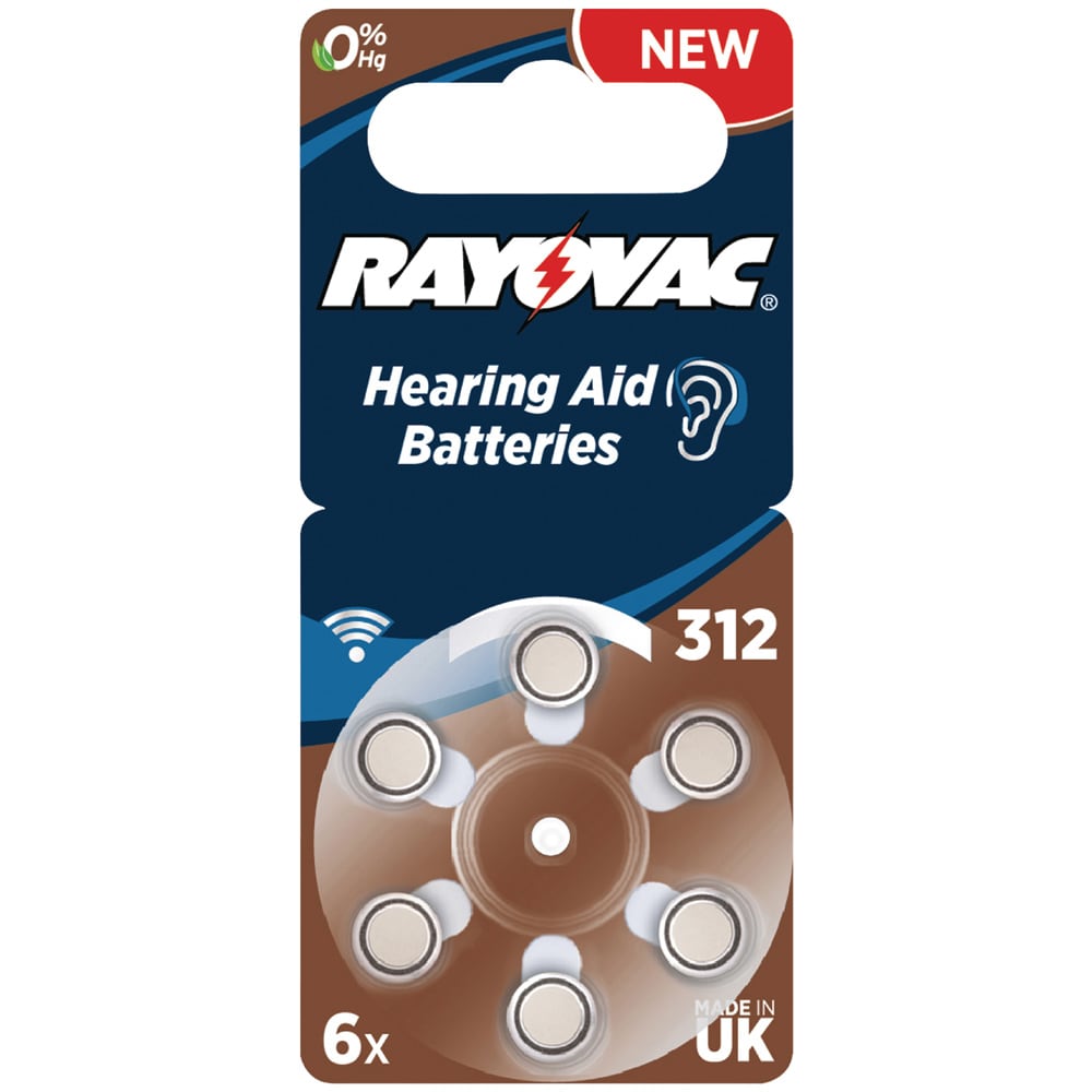 Rayovac gehoorapparaat Batterijen 312 (PR41) - 6 Pack