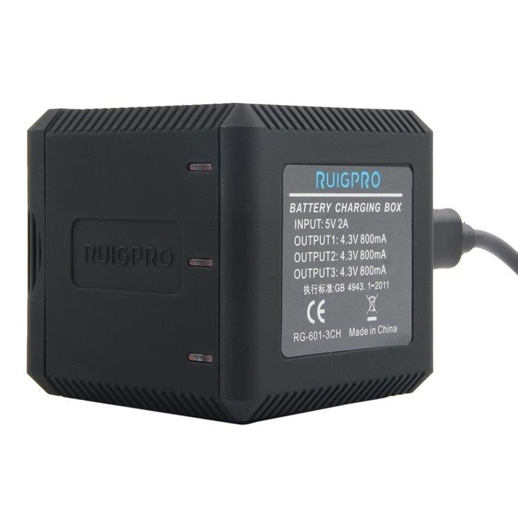 USB Batterijlader 3 batterijen voor GoPro HERO6 /5/7