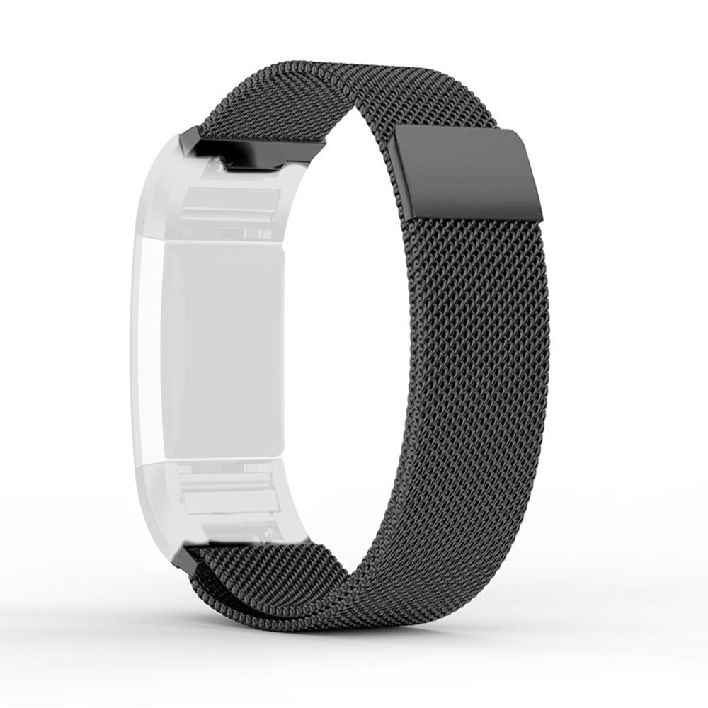 Armband Milanese Lus  voor Fitbit Charge 2 Zwart
