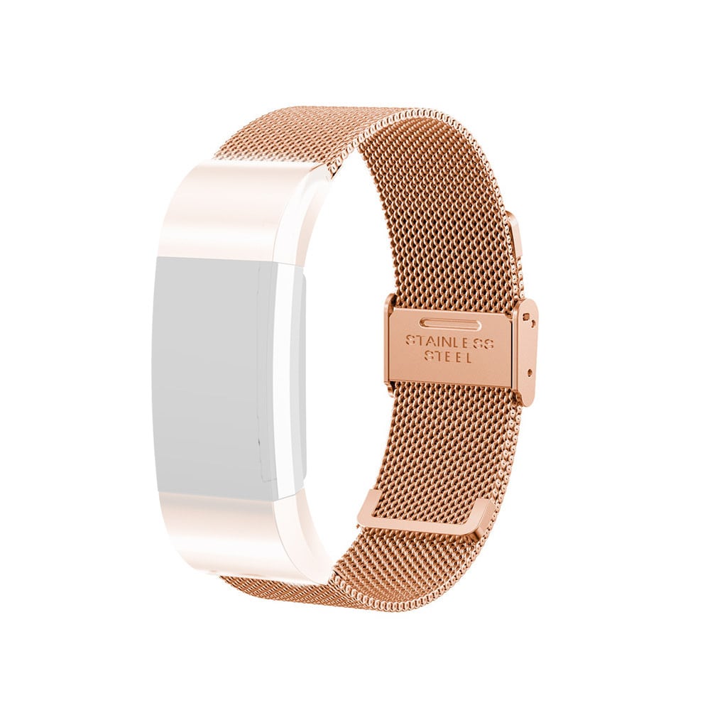 Armband Milanese Lus  voor Fitbit Charge 2 Rosegoud