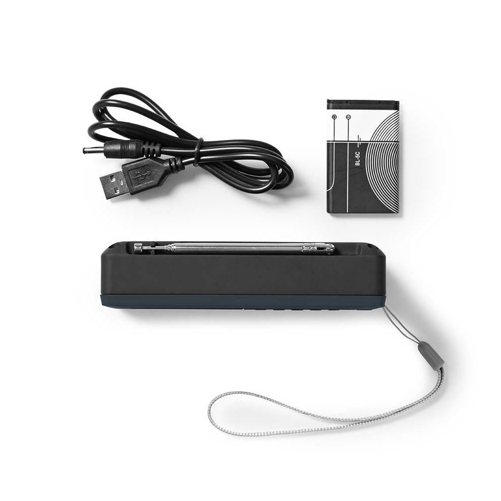 Nedis FM-radio - USB en microSD zwart / grijs