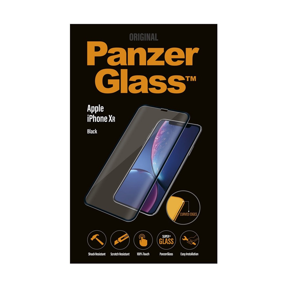 PanzerGlass Curved Edges Screenprotector iPhone XR Zwart